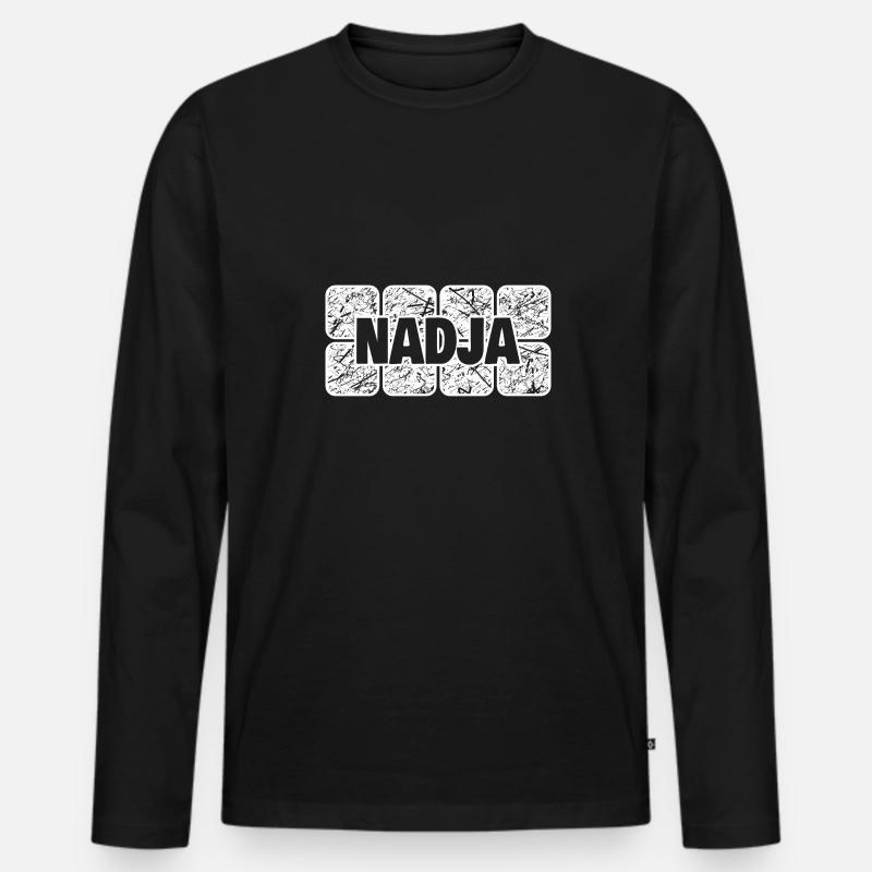 Vorname Nadja - Männer Premium Bio Langarmshirt - Schwarz