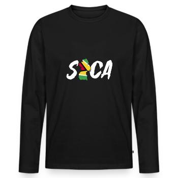 Guyana Flag Guyanese Guyana - Men's Premium Organic Long Sleeve Shirt - black - Front - Nico (187cm)