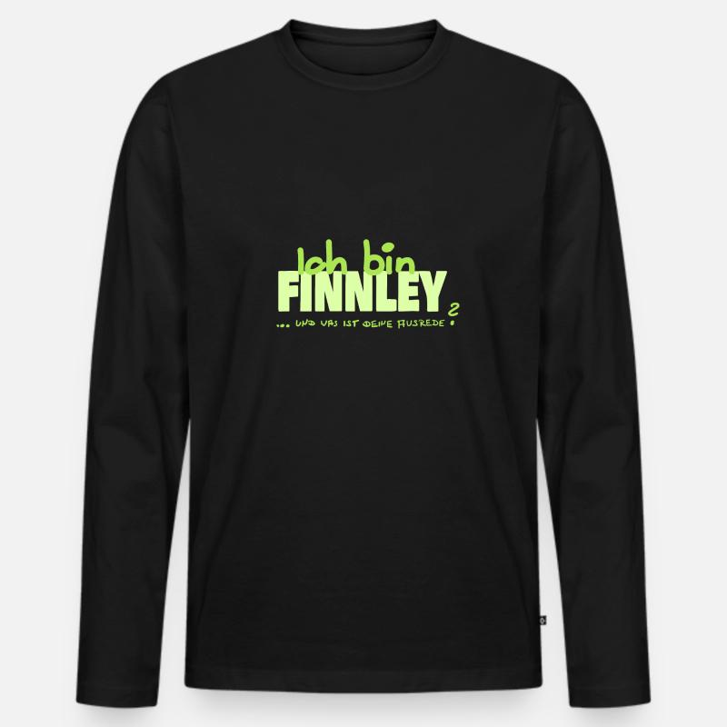 Vorname Finnley - Männer Premium Bio Langarmshirt - Schwarz
