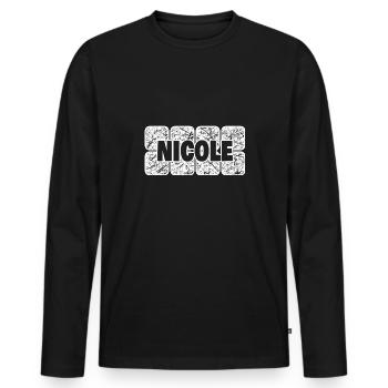 Bébé Nicole - T-shirt manches longues Premium bio Homme - noir - Devant - Nico (187cm)