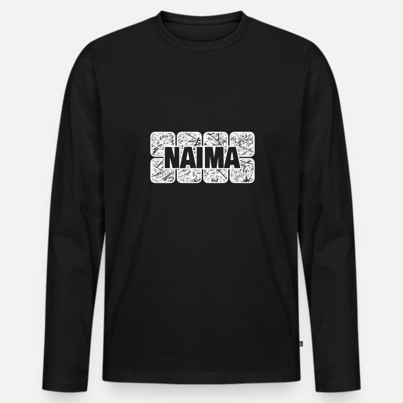 Geschenk für Naima - Männer Premium Bio Langarmshirt - Schwarz
