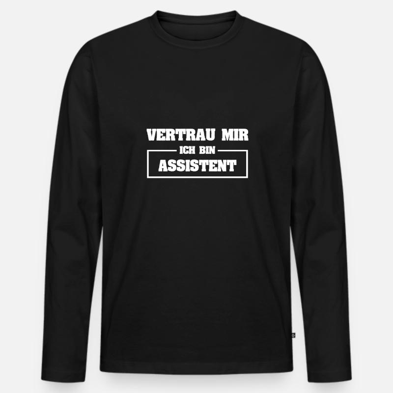 Assistent - Männer Premium Bio Langarmshirt - Schwarz
