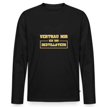 Drôle de distillateur - T-shirt manches longues Premium bio Homme - noir - Devant - Nico (187cm)