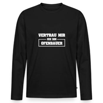 Funny stove builder - Men's Premium Organic Long Sleeve Shirt - black - Front - Nico (187cm)