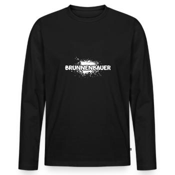 Brunnenbauer als Job - Männer Premium Bio Langarmshirt - Schwarz - Vorne - Nico (187cm)