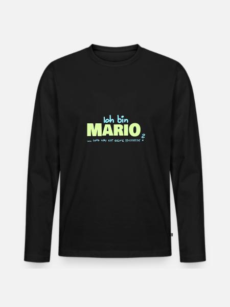 Gift for Mario - Men's Premium Organic Long Sleeve Shirt - black