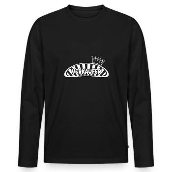 Gift for Seller - Men's Premium Organic Long Sleeve Shirt - black - Front - Nico (187cm)