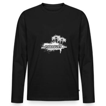 Vacances Paraguay - T-shirt manches longues Premium bio Homme - noir - Devant - Nico (187cm)