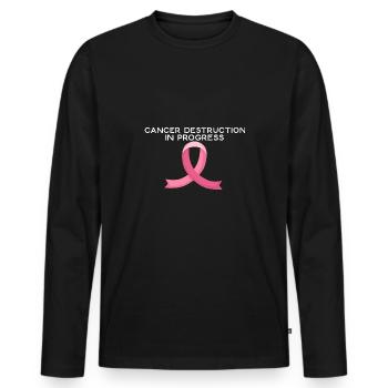 Krebszerstörung im Gange Lustige Chemo Tumorbekämp - Männer Premium Bio Langarmshirt - Schwarz - Vorne - Nico (187cm)