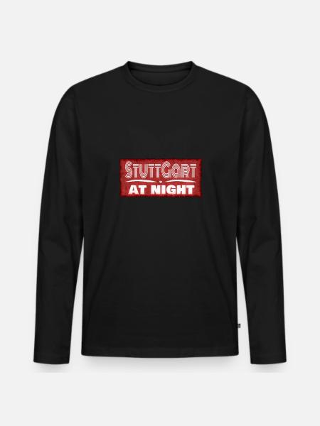 City of Stuttgart at night - Men's Premium Organic Long Sleeve Shirt - black