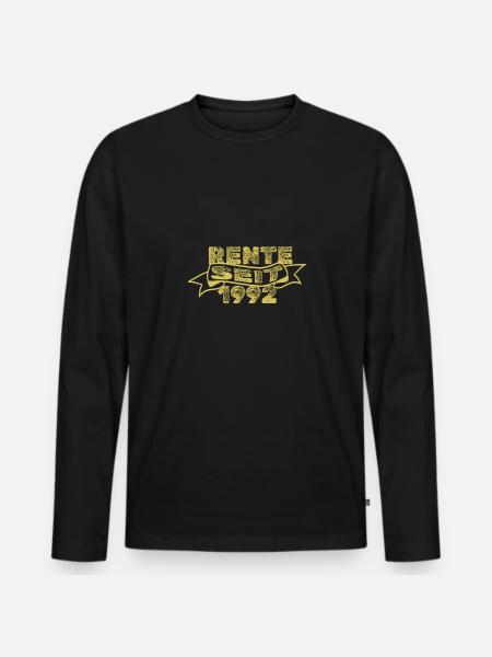 Jahr 1992 - Männer Premium Bio Langarmshirt - Schwarz