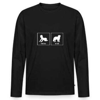 St. Bernard St. Bernard Dog Dog - Men's Premium Organic Long Sleeve Shirt - black - Front - Nico (187cm)