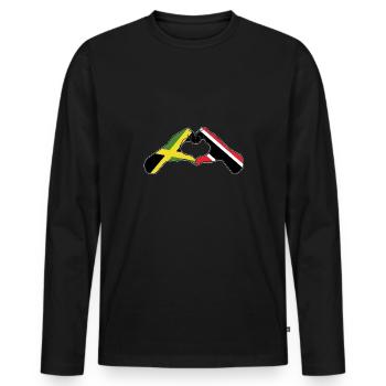 Drapeau de Trinité-et-Tobago - T-shirt manches longues Premium bio Homme - noir - Devant - Nico (187cm)
