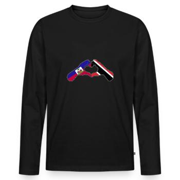 Trinidad and Tobago flag - Men's Premium Organic Long Sleeve Shirt - black - Front - Nico (187cm)