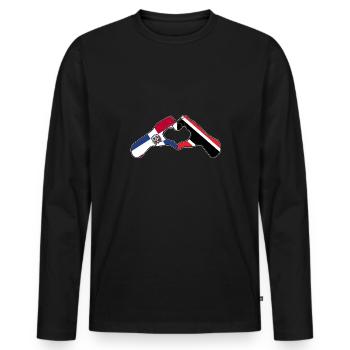 Trinidad und Tobago Flagge - Männer Premium Bio Langarmshirt - Schwarz - Vorne - Nico (187cm)