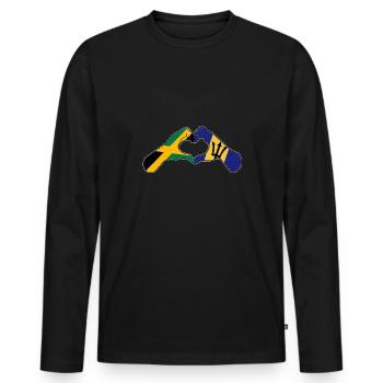 Barbados Flagge Barbadier Bajan - Männer Premium Bio Langarmshirt - Schwarz - Vorne - Nico (187cm)