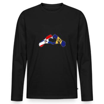 Drapeau de la Barbade Bayan barbadien - T-shirt manches longues Premium bio Homme - noir - Devant - Nico (187cm)