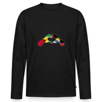 Flag of Antigua and Barbuda - Men's Premium Organic Long Sleeve Shirt - black - Front - Nico (187cm)