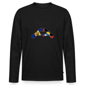 Flag of Antigua and Barbuda - Men's Premium Organic Long Sleeve Shirt - black - Front - Nico (187cm)