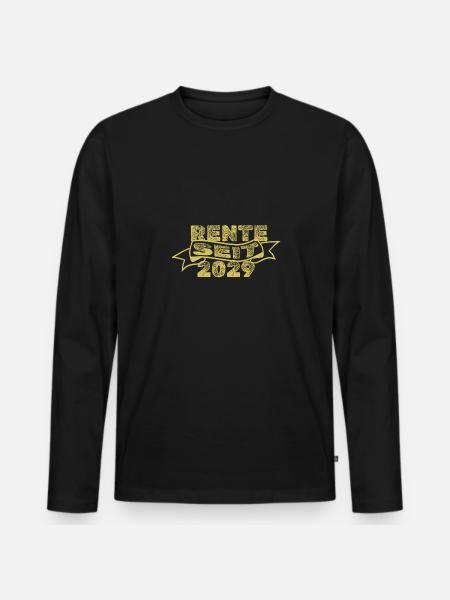 2029 - Männer Premium Bio Langarmshirt - Schwarz
