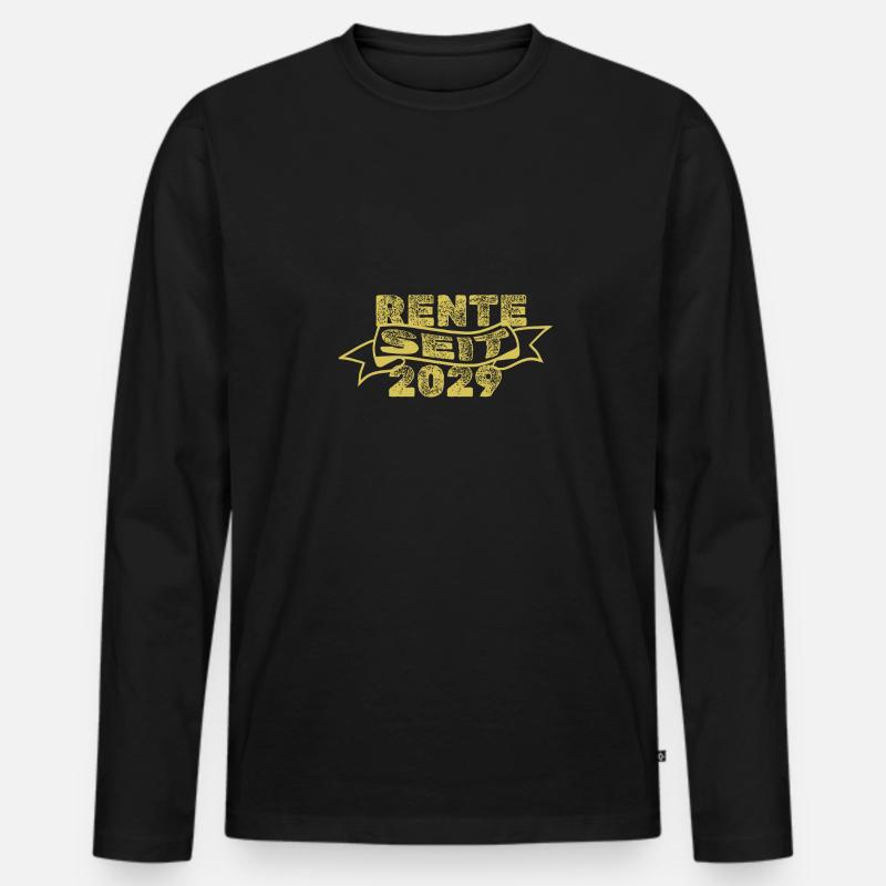 2029 - Männer Premium Bio Langarmshirt - Schwarz