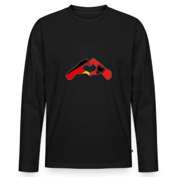 Drapeau albanais Aigle albanais Shqiponja - T-shirt manches longues Premium bio Homme - noir - Devant - Nico (187cm)