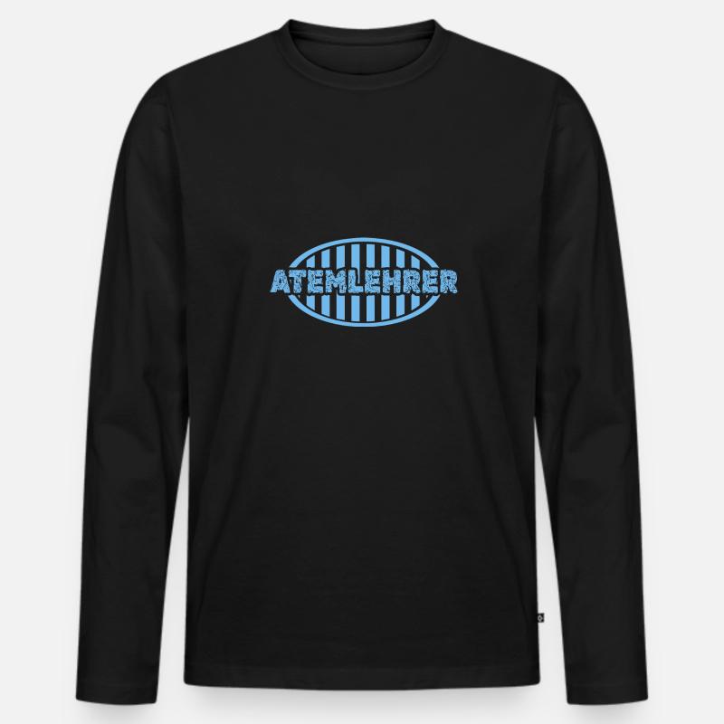 Atemlehrer als Job - Männer Premium Bio Langarmshirt - Schwarz