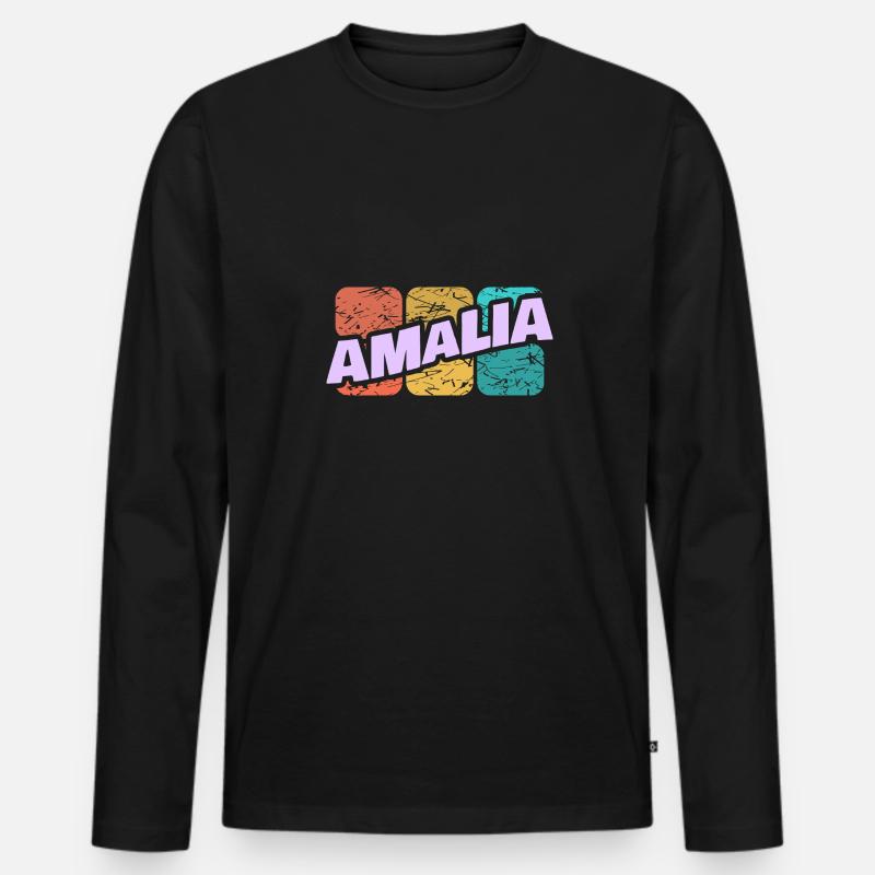 Amalia Amalia - Männer Premium Bio Langarmshirt - Schwarz