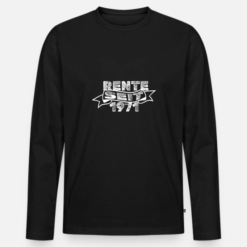 Rentner 1971 - Männer Premium Bio Langarmshirt - Schwarz