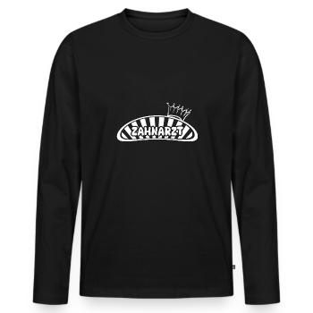 Profession : Dentiste - T-shirt manches longues Premium bio Homme - noir - Devant - Nico (187cm)