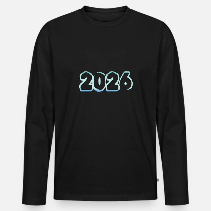 2026 - Männer Premium Bio Langarmshirt - Schwarz