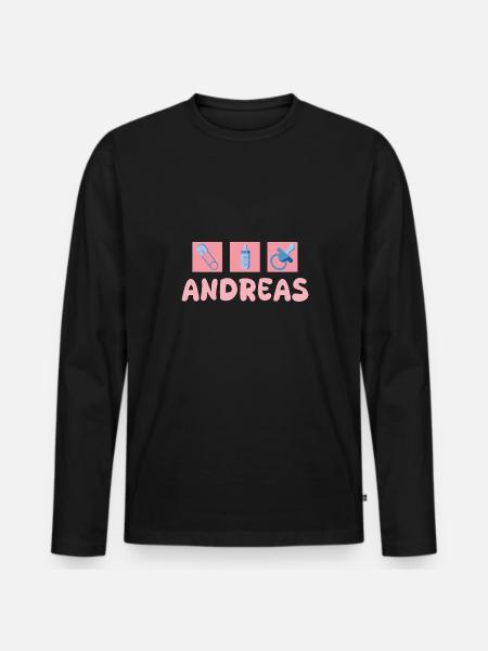 Pacifier Andreas - Men's Premium Organic Long Sleeve Shirt - black