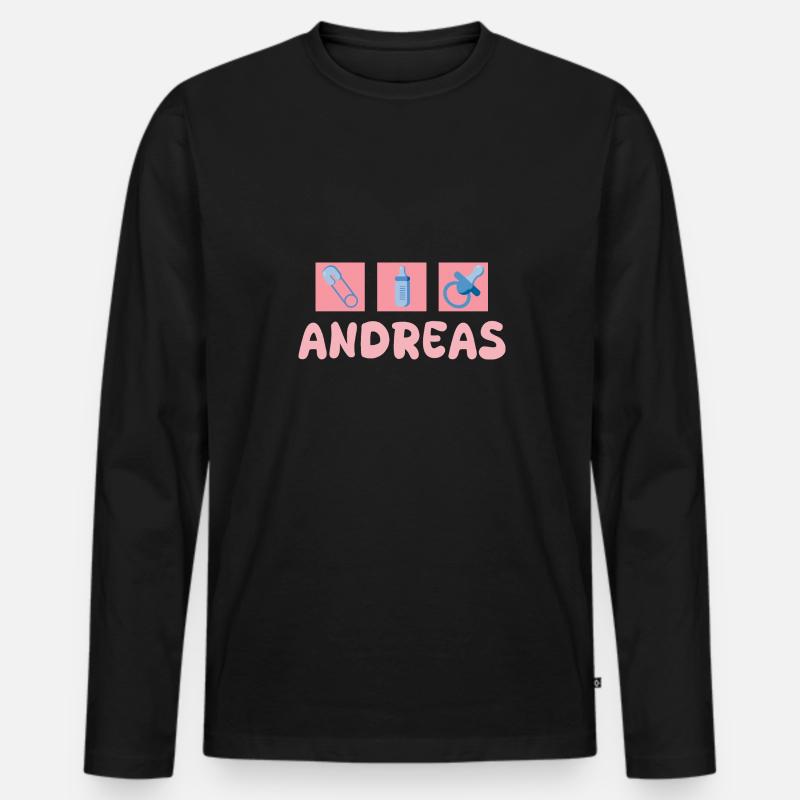 Pacifier Andreas - Men's Premium Organic Long Sleeve Shirt - black