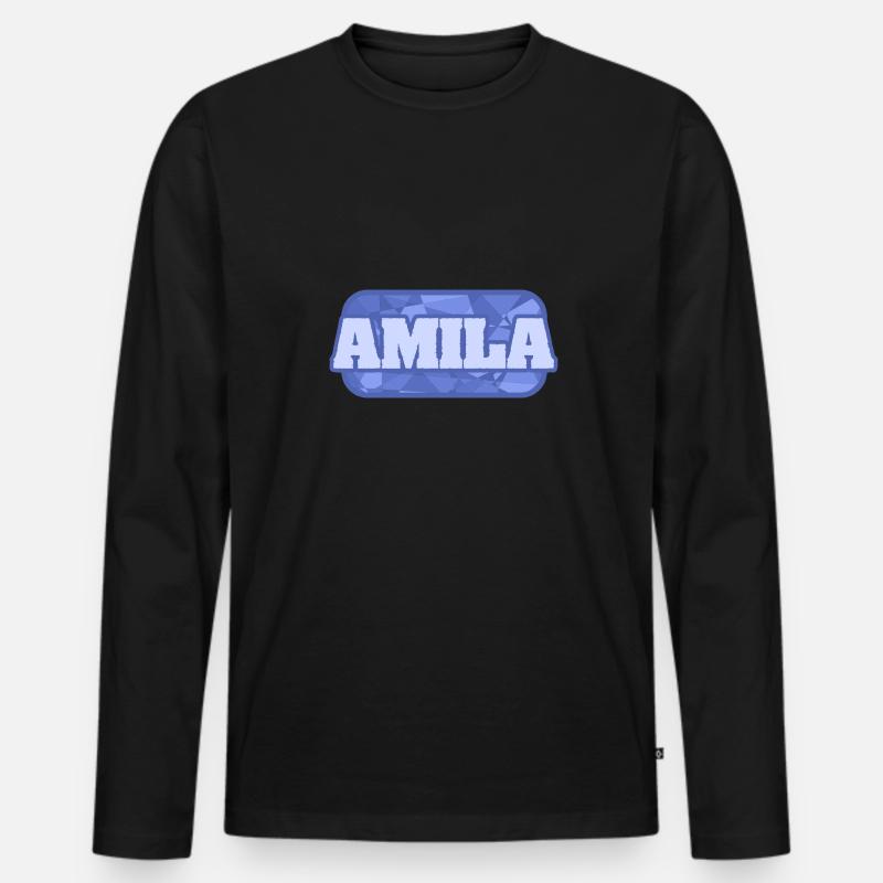 Amila als Name - Männer Premium Bio Langarmshirt - Schwarz