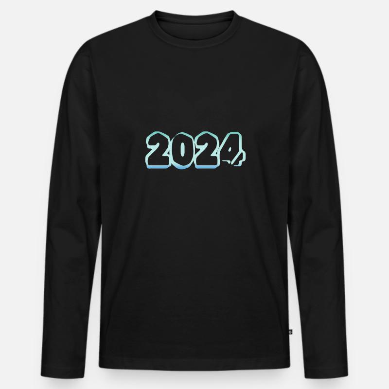 2024 - Männer Premium Bio Langarmshirt - Schwarz