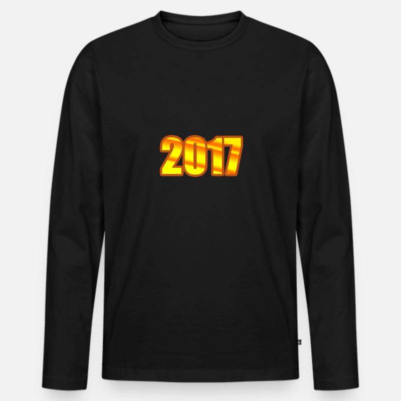 Witzig 2017 - Männer Premium Bio Langarmshirt - Schwarz