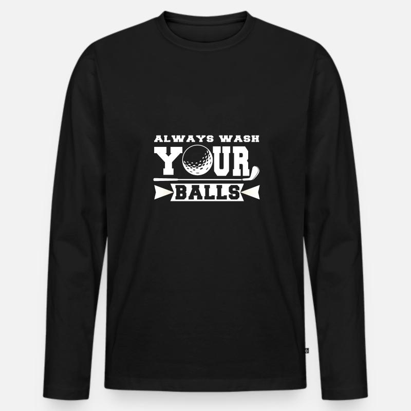 Golf Geschenk Witz Golfspieler Golfer - Männer Premium Bio Langarmshirt - Schwarz