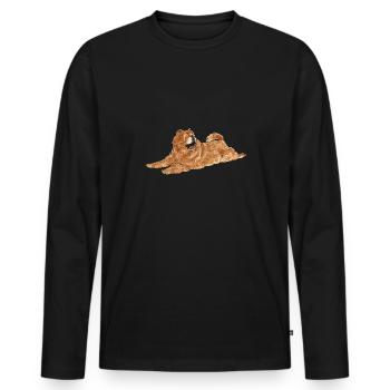 Chow Chow Hund - Männer Premium Bio Langarmshirt - Schwarz - Vorne - Nico (187cm)
