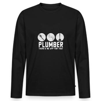 Handwerker Installateur Spruch Klempner - Männer Premium Bio Langarmshirt - Schwarz - Vorne - Nico (187cm)