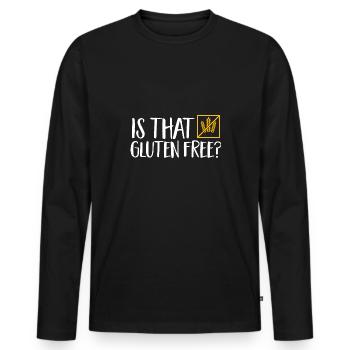 Gluten Free Gluten Intolerance - Men's Premium Organic Long Sleeve Shirt - black - Front - Nico (187cm)