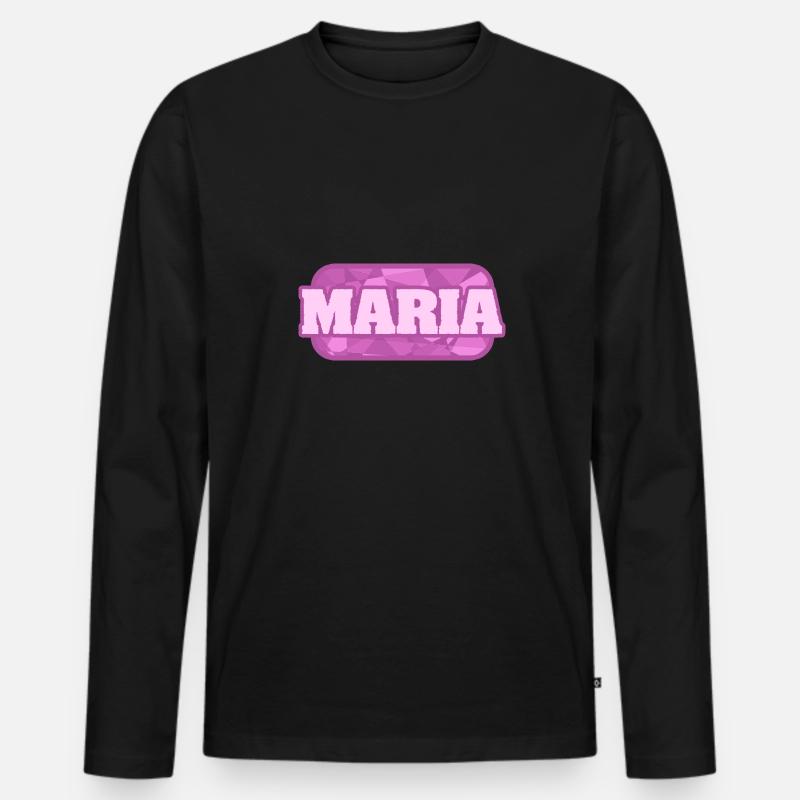 Maria - Männer Premium Bio Langarmshirt - Schwarz
