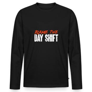 Night Shift Nurse - Men's Premium Organic Long Sleeve Shirt - black - Front - Nico (187cm)