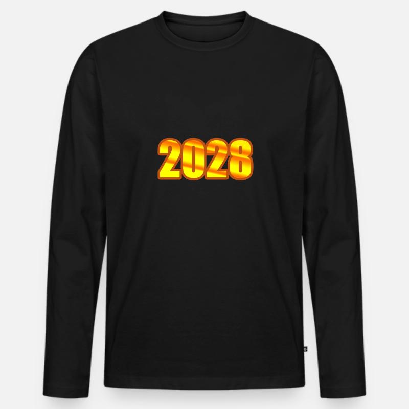 2028 2028 - Männer Premium Bio Langarmshirt - Schwarz