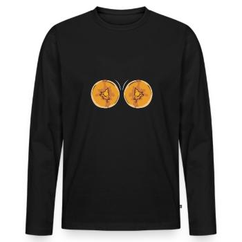 Pancake Breakfast Pancakes - Men's Premium Organic Long Sleeve Shirt - black - Front - Nico (187cm)