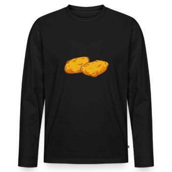 Chicken Nugget Lover Chicken Nuggets - Men's Premium Organic Long Sleeve Shirt - black - Front - Nico (187cm)