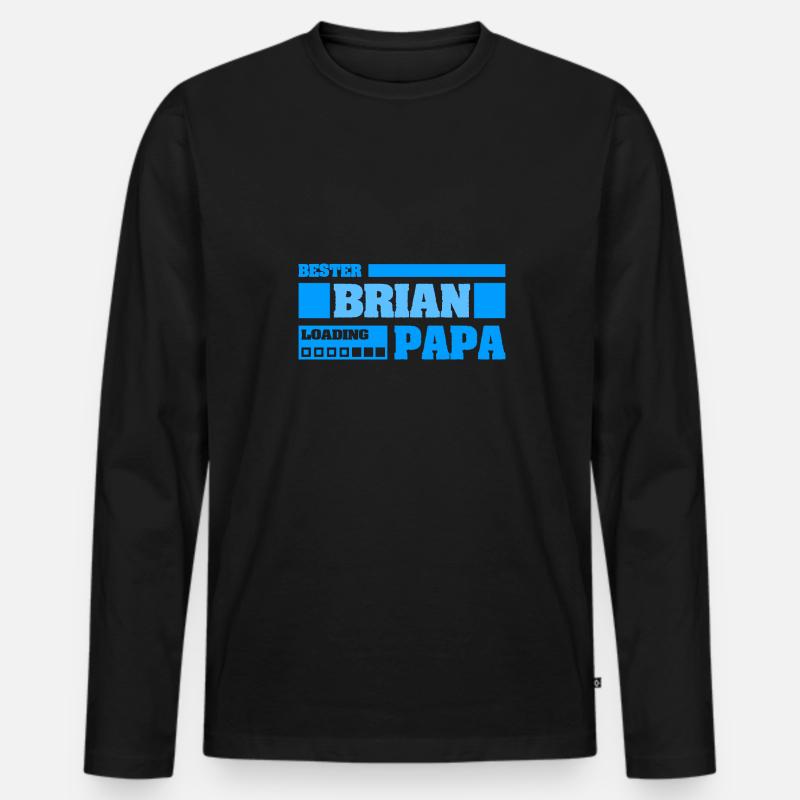 Vorname Brian - Männer Premium Bio Langarmshirt - Schwarz