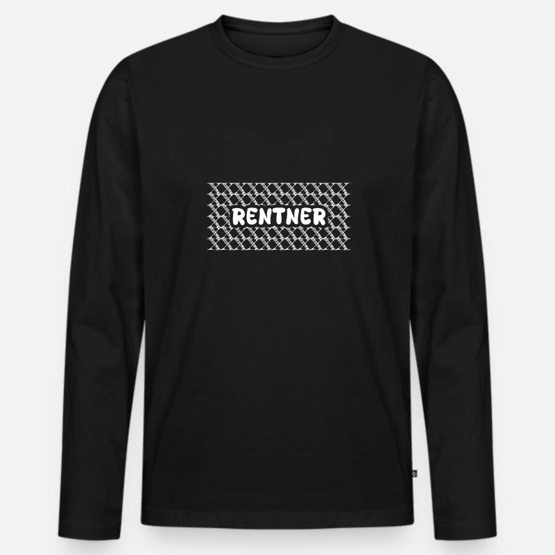 Rentner - Männer Premium Bio Langarmshirt - Schwarz