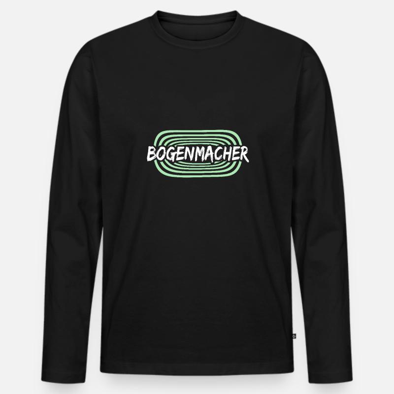 Arbeit Bogenmacher - Männer Premium Bio Langarmshirt - Schwarz