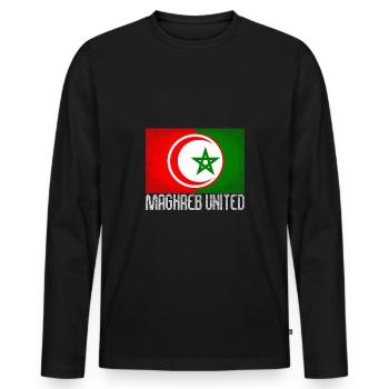 Maghreb United - T-shirt manches longues Premium bio Homme - noir - Devant - Nico (187cm)