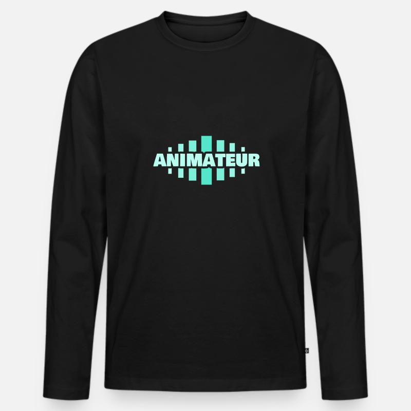 Beruf Animateur - Männer Premium Bio Langarmshirt - Schwarz